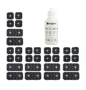 Compex Pack 20 Elektroden 5x5 cm + 10 Elektroden 5x10cm + Gel