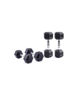 Mancuernas Hexagonales goma LIVEPRO (Par) (Peso: 20kg)